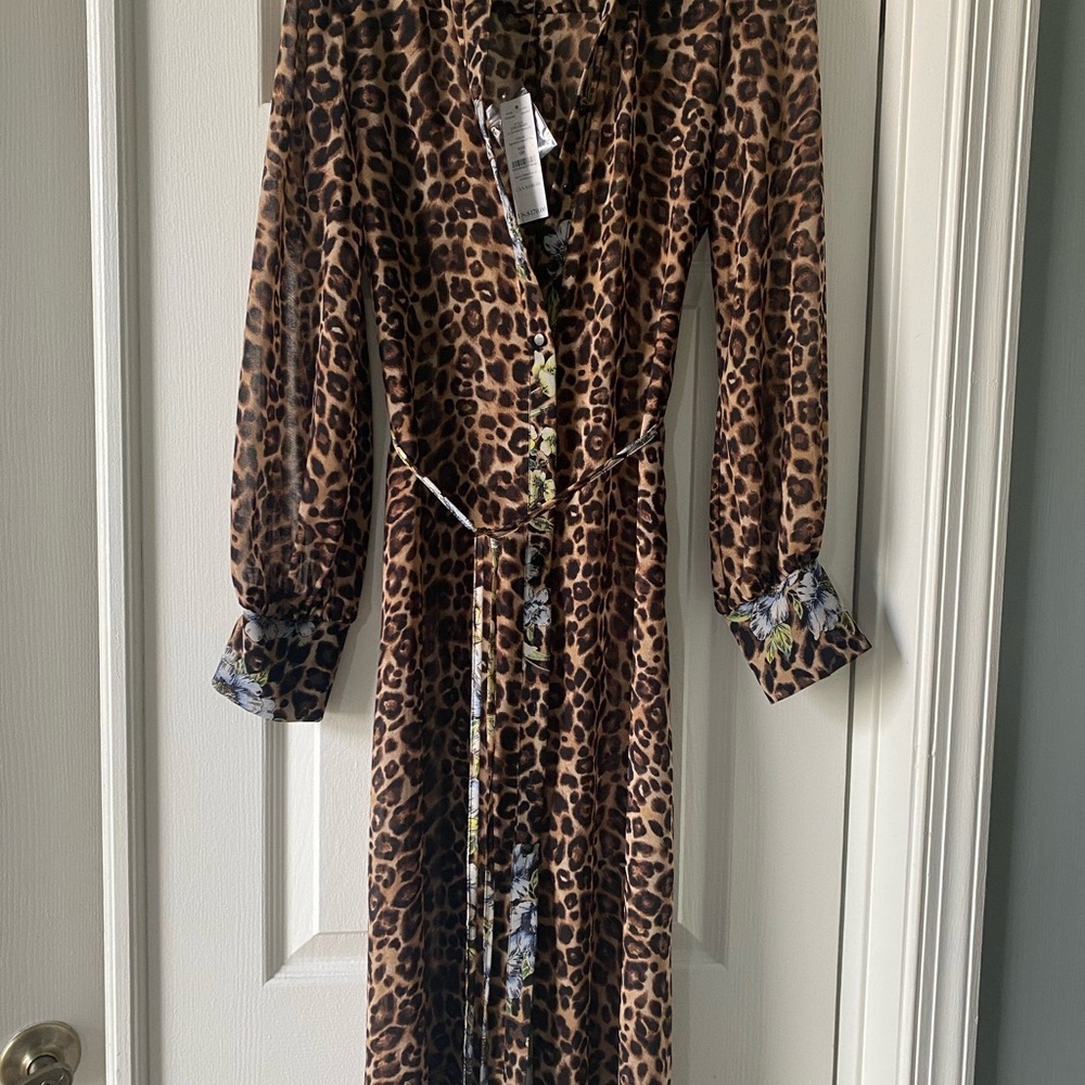 Leopard Print Long Sleeve Dress